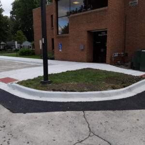 Concrete paving for office entrance