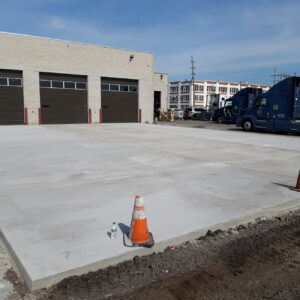 New commercial concrete pavement installation