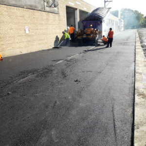 Industrial asphalt paving project construction