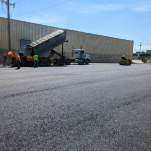 Industrial concrete paving in progress