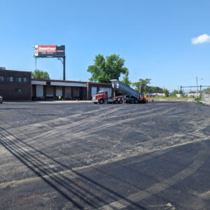 Commercial paving job site progress