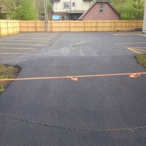 Newly paved parking lot surface