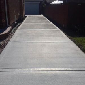 Newly constructed concrete driveway paving